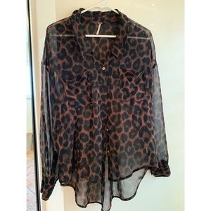 Oversized Leopard Free People Shirt